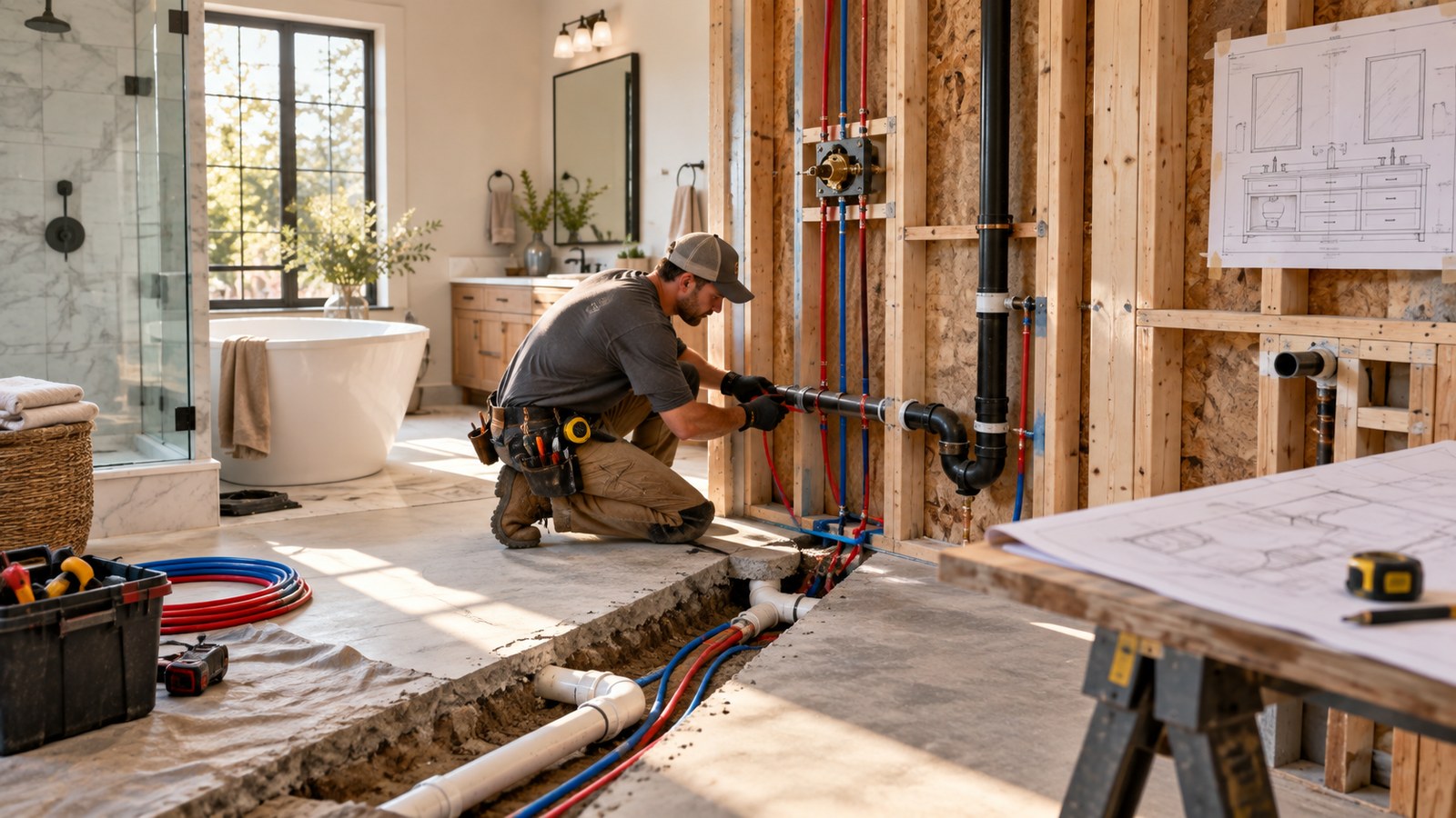 Plumbing Layout Relocation: Slab Trenching vs. Crawlspace Math
