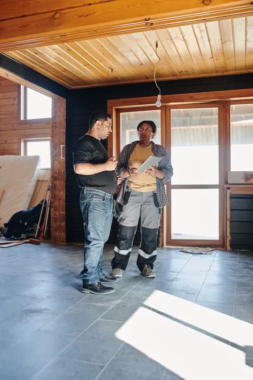 Contractors planning a home remodel